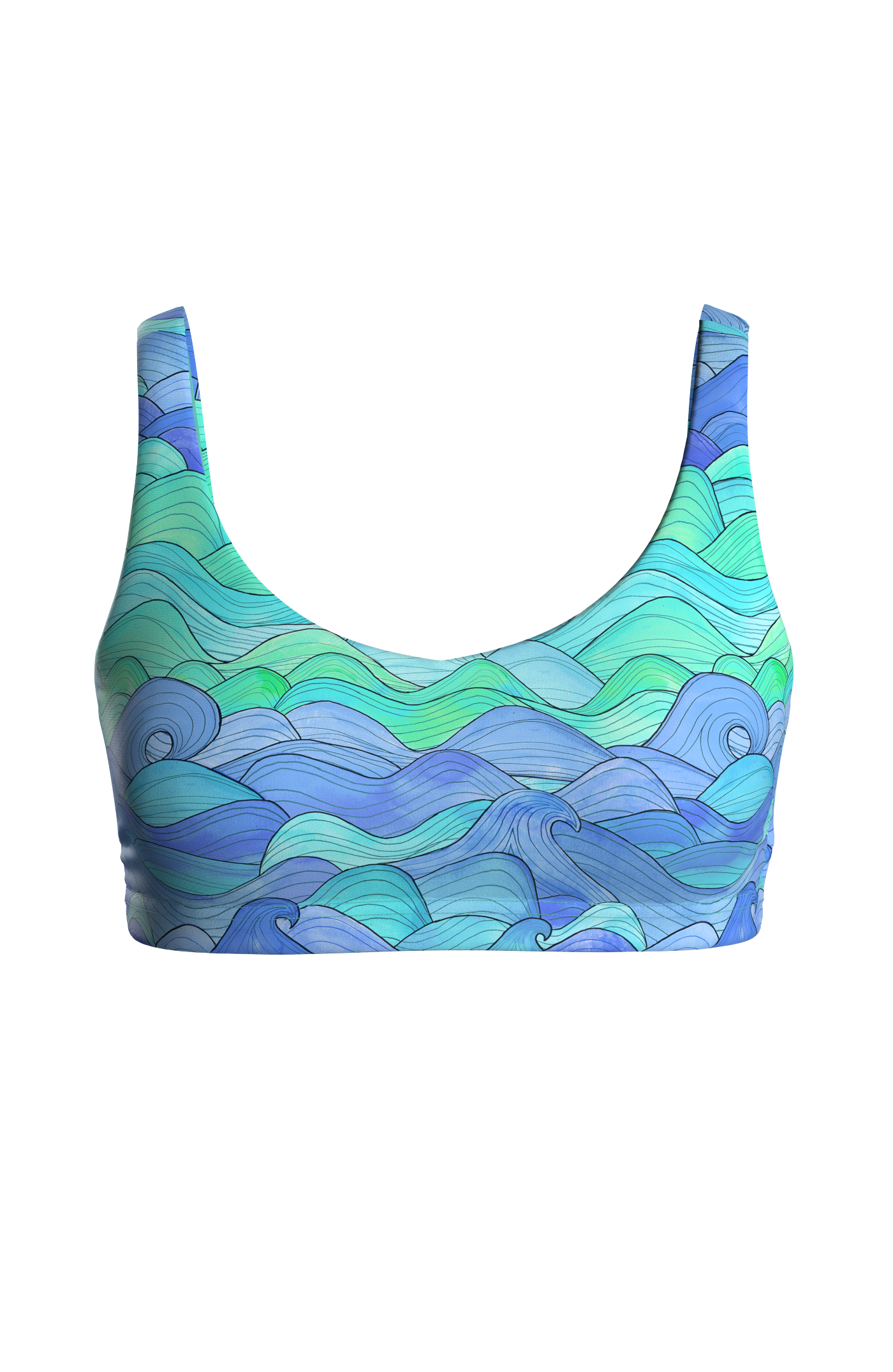Cloud Nine Bikini Top - blue waves
