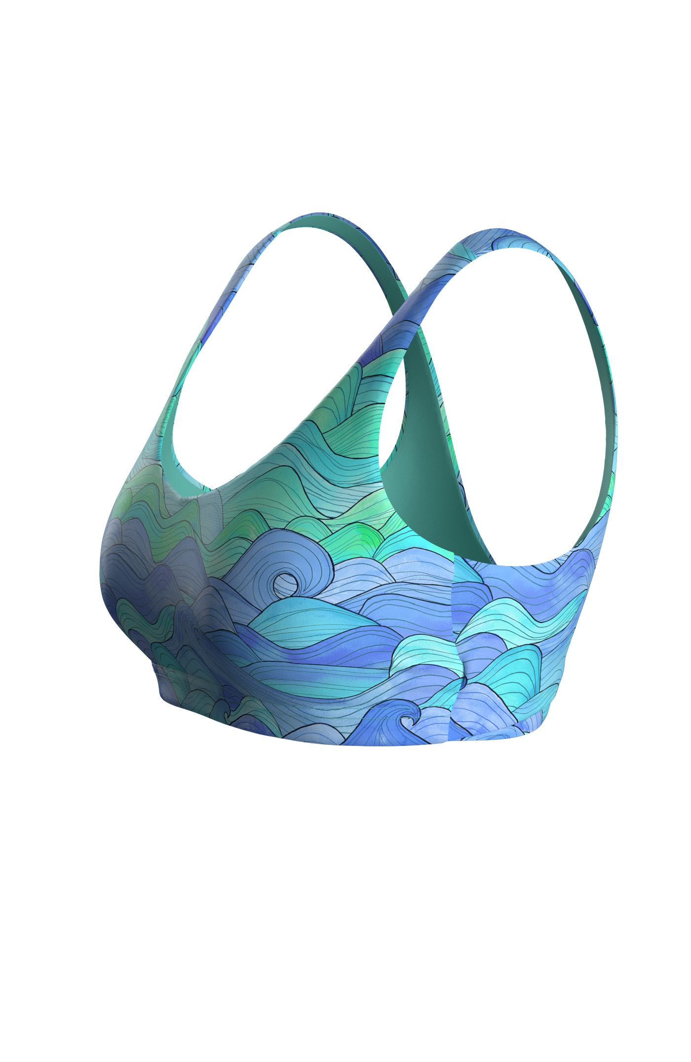 Cloud Nine Bikini Top - blue waves