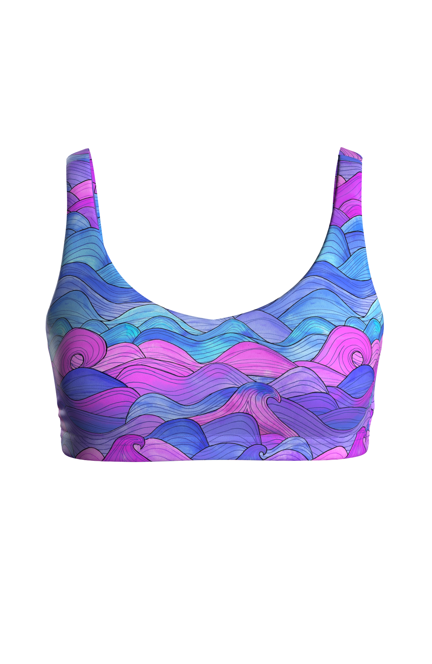 Cloud Nine Bikini Top - purple waves