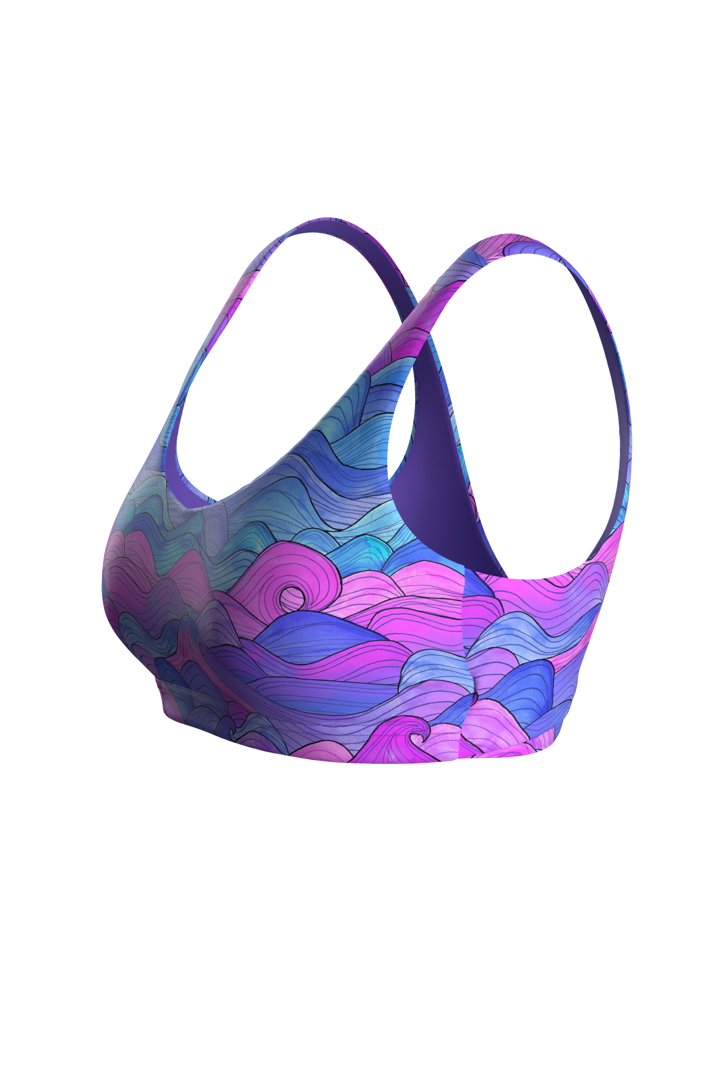 Cloud Nine Bikini Top - purple waves