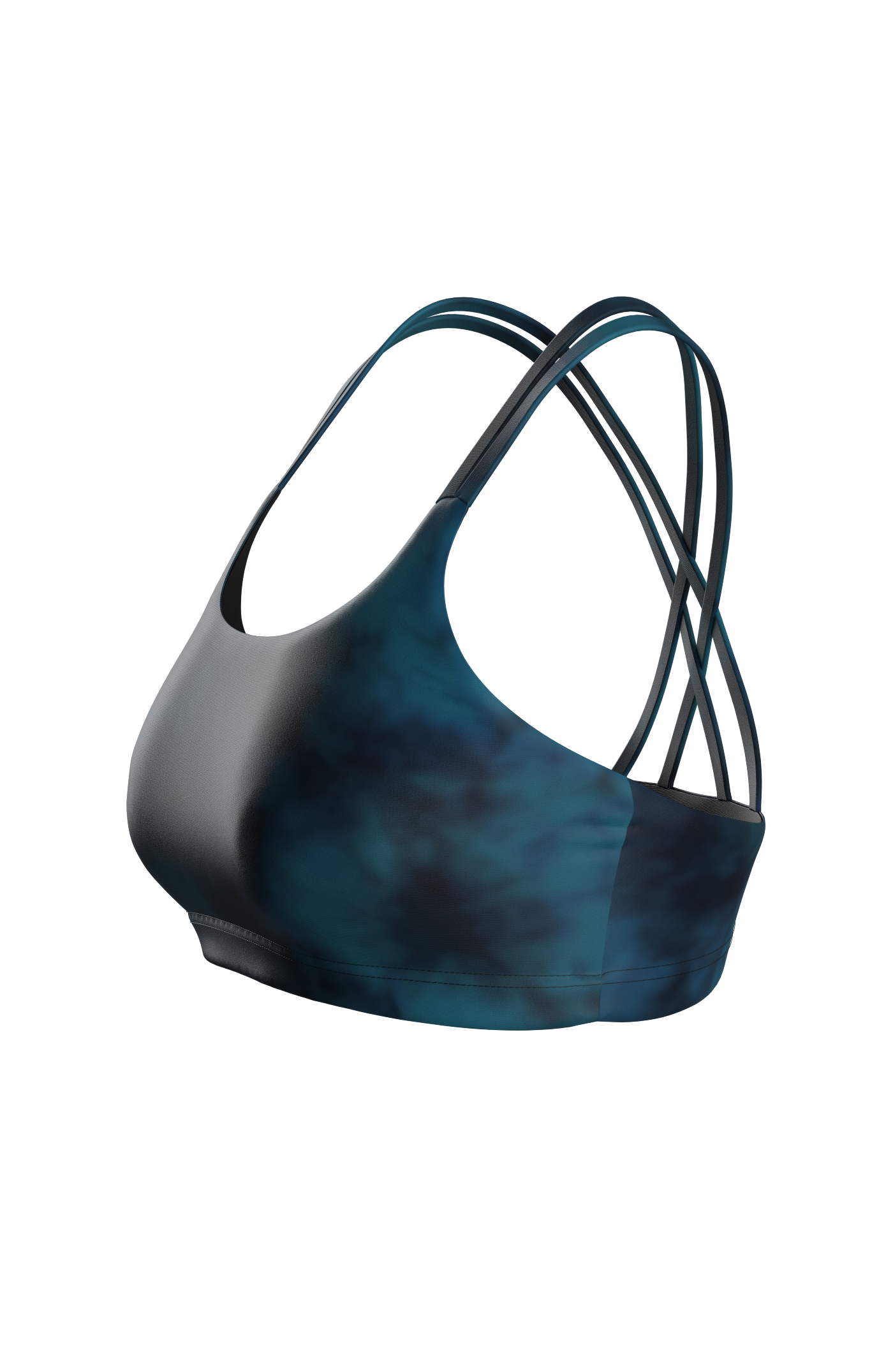 One Eye Bikini Top - petrol tiedye