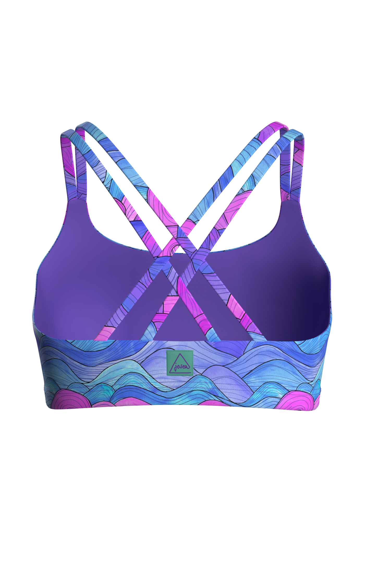 Haut de maillot One Eye - purple waves