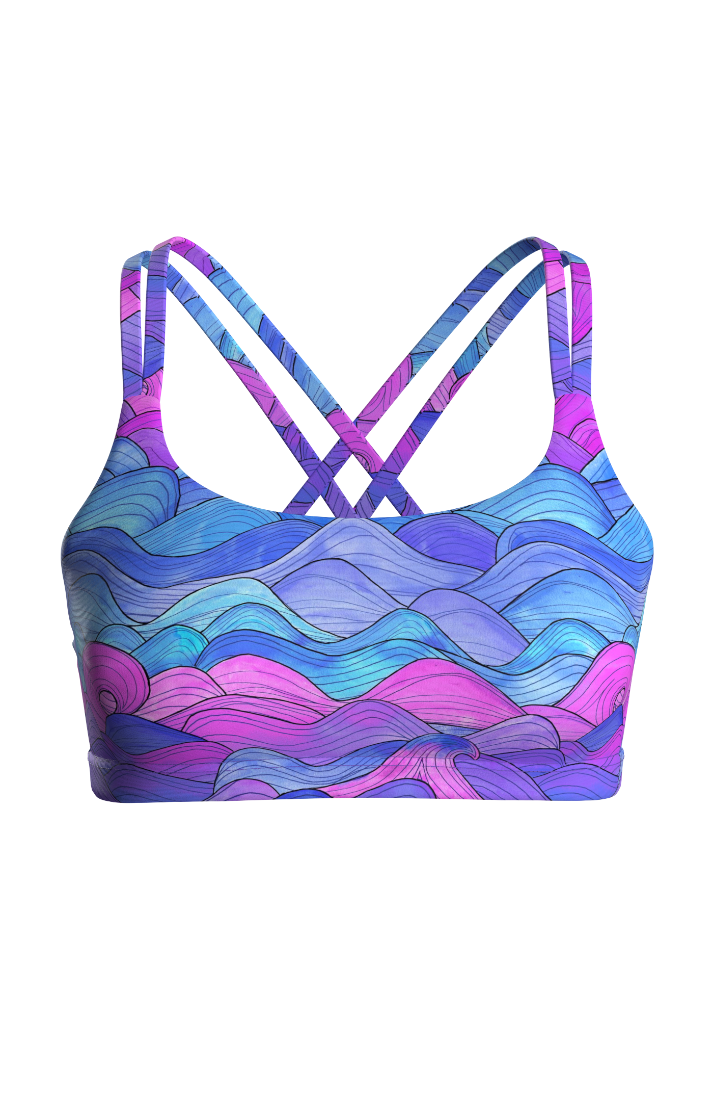 Haut de maillot One Eye - purple waves