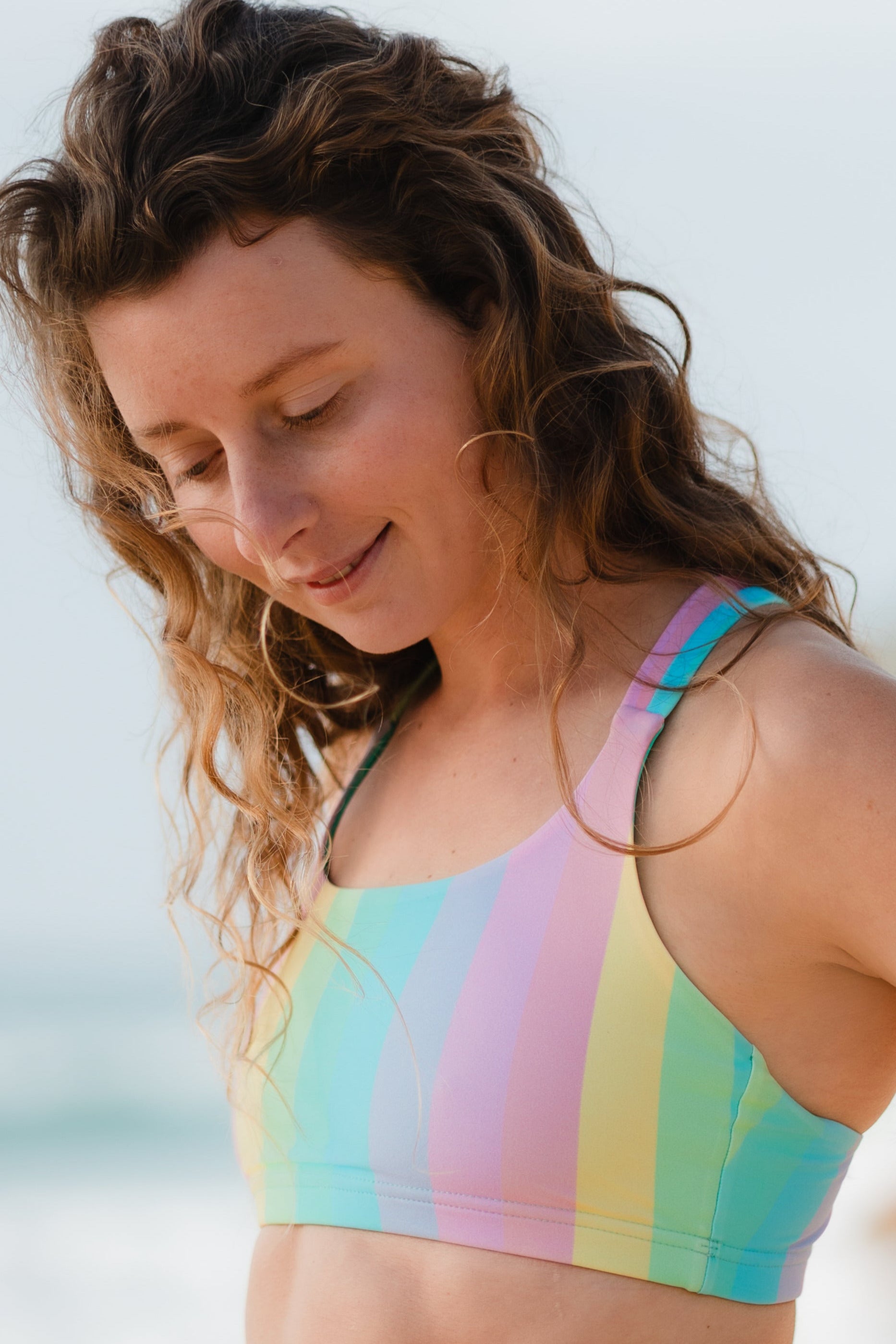 One Eye Bikini Top - pastel rainbow