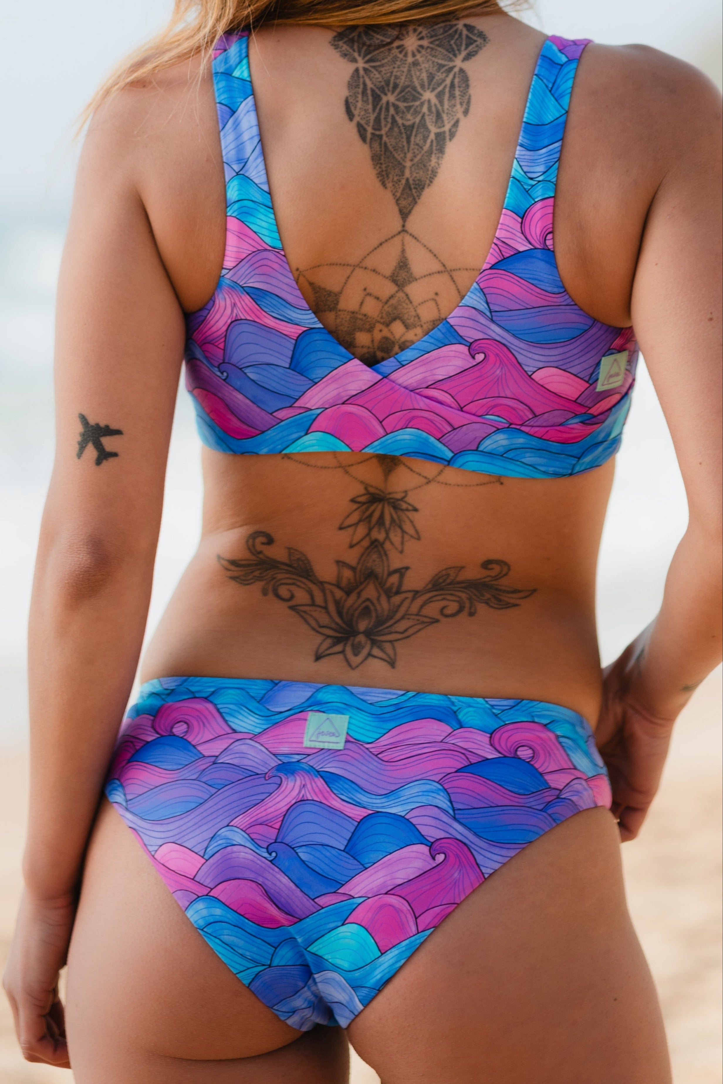Cloud Nine Bikini Top - purple waves