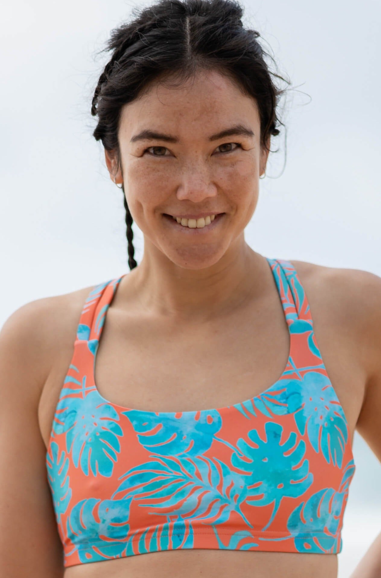 One Eye Bikini Top - coral banana