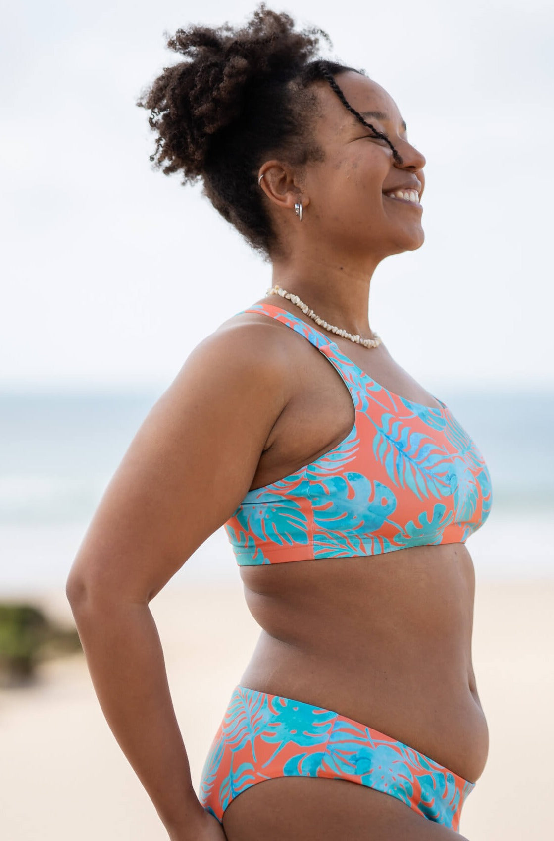 One Eye Bikini Top - coral banana