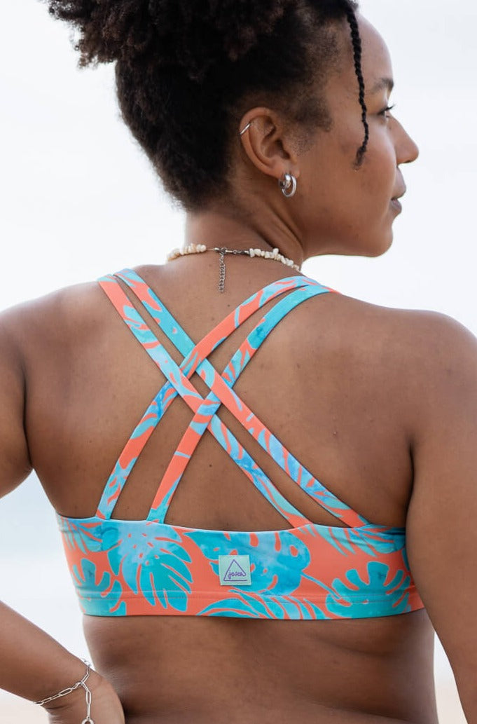 One Eye Bikini Top - coral banana