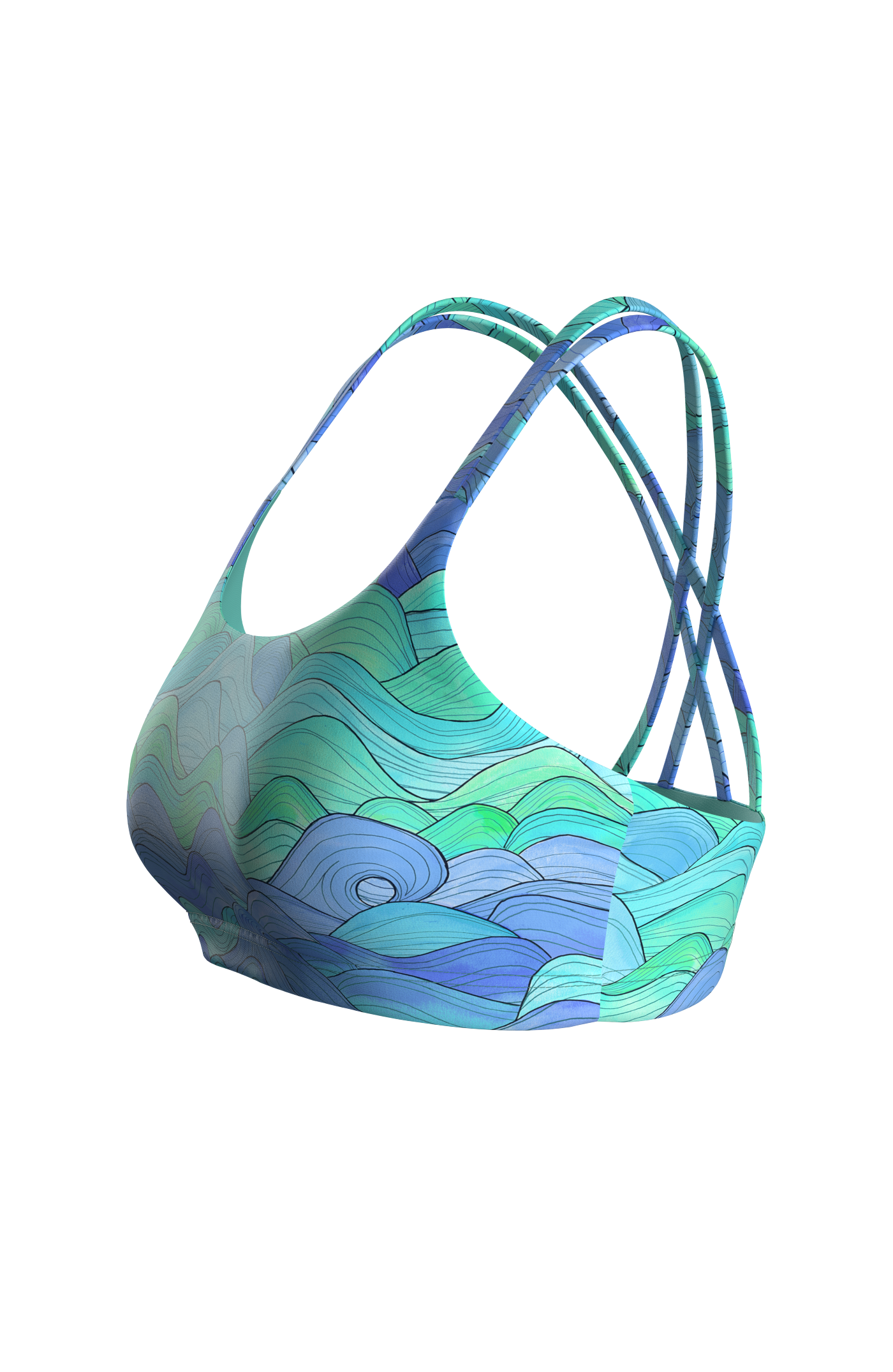 One Eye Surf Bikini Top - blue waves One Eye Surf Bikini Top - blue waves