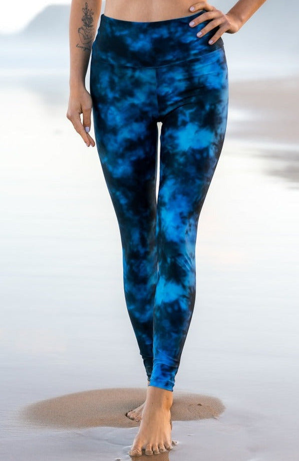 Bora Leggings - petrol tiedye